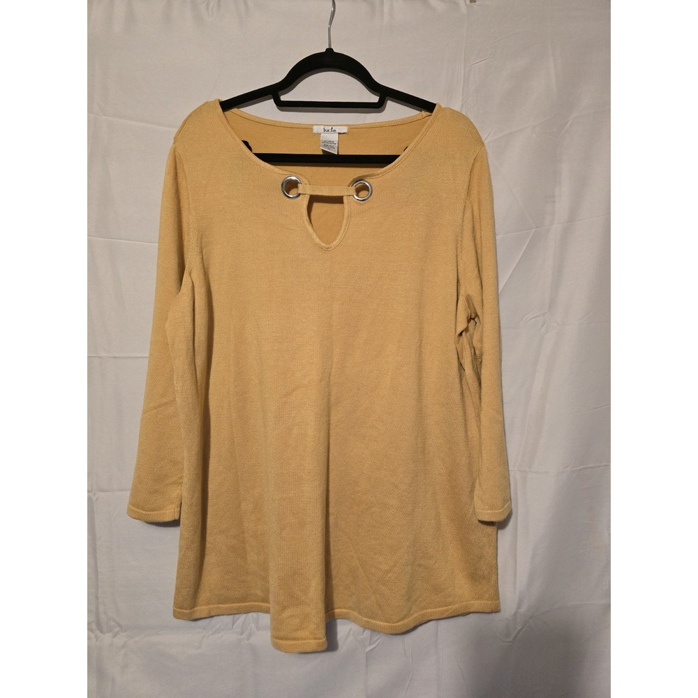Kela Womens Size 1X‎ Yellow Long Sleeved  Classy Blouse